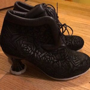 Fluevog Suede on Leather Lace Up Booties - Size 11